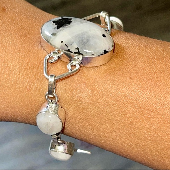 Rainbow Moonstone Bracelet 7 1/2”- 8” - Picture 3 of 8